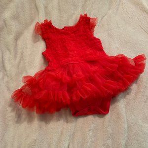 Baby Essentials Red Tulle Ruffle Dress Size 9 Month